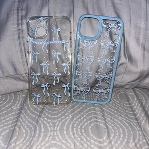 Blue Bubble Dog Pattern iPhone Case Set